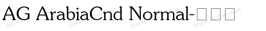 AG ArabiaCnd Normal字体转换
